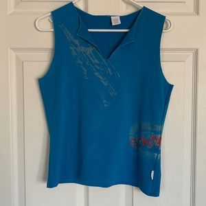 $20/2 Echo Red Blue Sleeveless Jersey Tank Streetwear Vintage